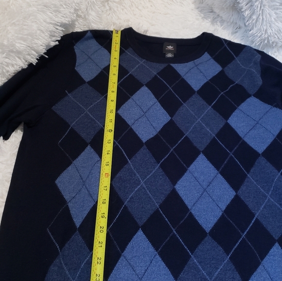 Dockers Classic Blue Men's Sweater Plaid Pattern size Large - Picture 4 of 5